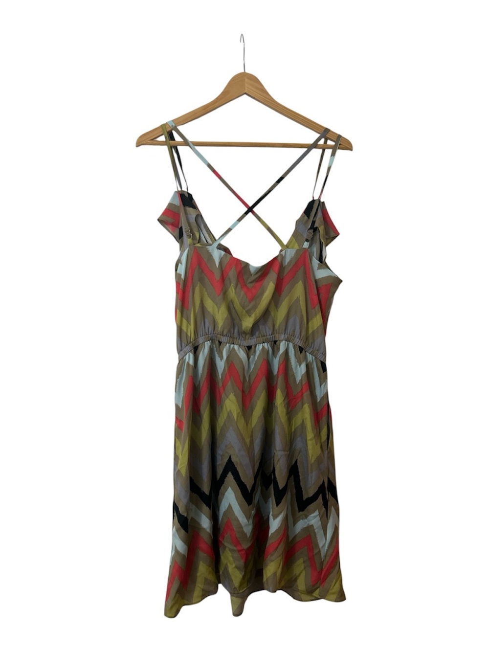 BCBGeneration Multicolor Chevron Ruffle Strap Dress - Picture 7 of 9